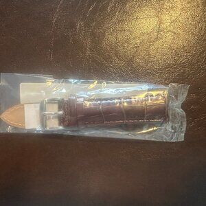 Brown Croco Genuine Leather Watch Band–20mm (w/ Built in Quick Release pins)